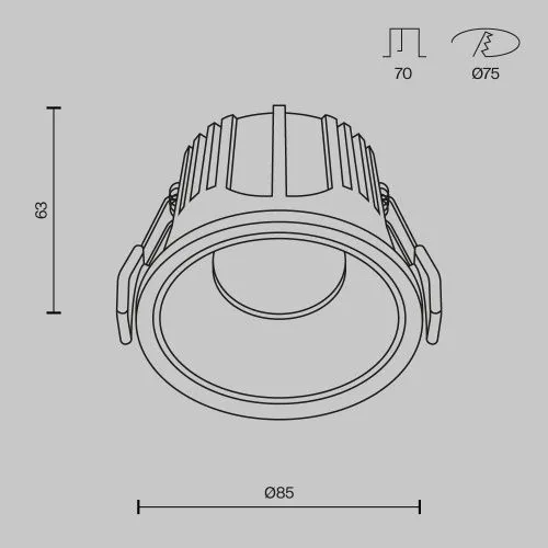 Встраиваемый светильник Maytoni Alfa LED DL043-01-15W3K-D-RD-WB  фото 2