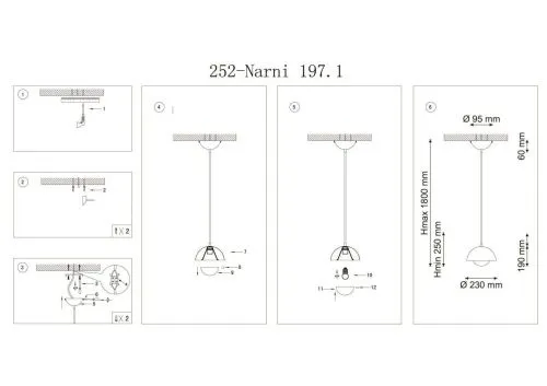 Подвесной светильник Lucia Tucci Narni 197.1 Blu  фото 3