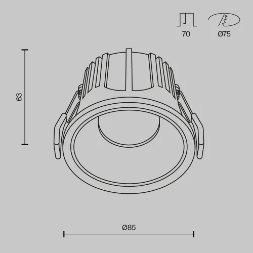 Встраиваемый светильник Maytoni Alfa LED DL043-01-15W4K-RD-WB  фото 2