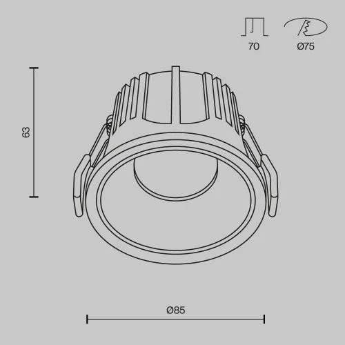 Встраиваемый светильник Maytoni Alfa LED DL043-01-15W3K-RD-WB  фото 2