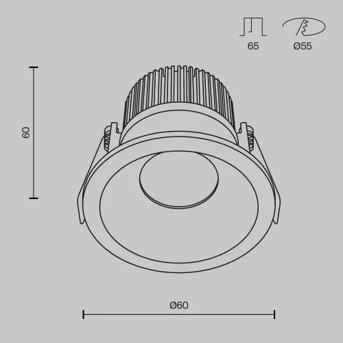 Встраиваемый светодиодный светильник Maytoni Technical Zoom Dim Triac DL034-01-06W3K-D-B  фото 2